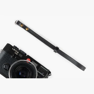 BRONKEY Black Leather camera strap BER-201