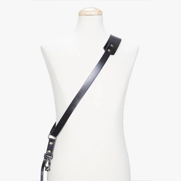 BRONKEY Black sling leather camera strap BER-601-L