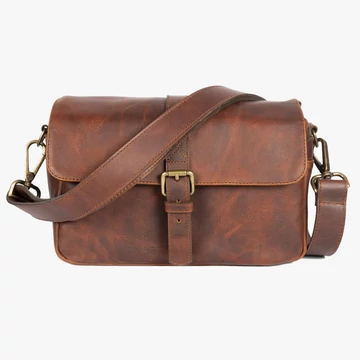 BRONKEY Paris cognac leather small size crossbody camera bag PAR-BAG-03