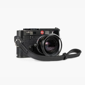 BRONKEY Black leather camera strap ROM-201