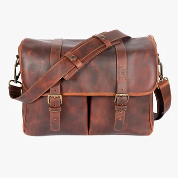 BRONKEY Roma cognac leather large size messenger camera bag ROM-BAG-03