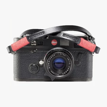 BRONKEY Black & Red leather camera strap TOK-101-L-120