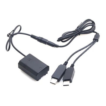 Caruba Sony NP FZ100 teljes dekódolású Dummy Battery + 5V 2A dupla USB-kábel