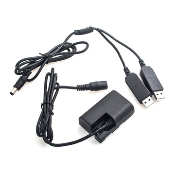Caruba Canon LP E6 teljes dekódolású Dummy Battery + 5V 2A dupla USB-kábel
