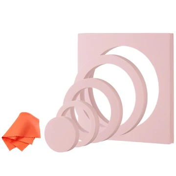 Cylinder and Rings Pink Props for product photography