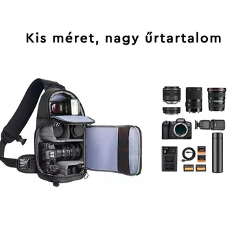 K&F Concept Beta Messenger egyvállas kamera hátizsák 10L, fekete