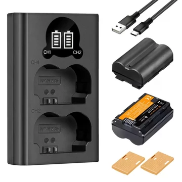 K&F Concept hordozható dupla USB-C akkumulátor NP-W235 töltő + 2db NP-W235 akkumulátor 2200mAh