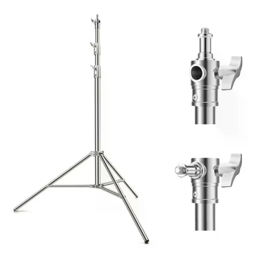 K&F Concept lámpaállvány, 289cm magasság, 11kg teherbírás, rozsdamentes acél