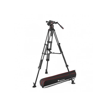Manfrotto Nitrotech 612 video fej + alu állvány középterpesz, ikerláb MVK612TWINMA