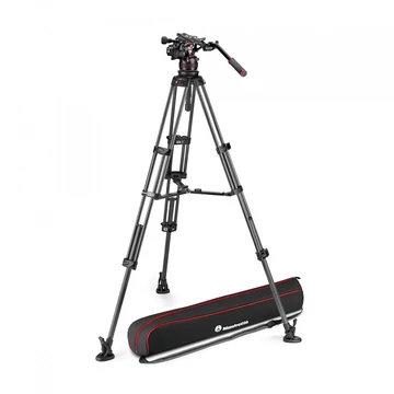 Manfrotto Nitrotech 612 video fej + karbon állvány középterp., ikerláb MVK612TWINMC