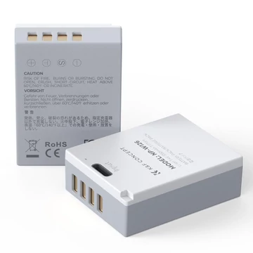 K&F Concept NP-W126 akkumulátor 1050mAh, USB-C csatlakozóval, 2db
