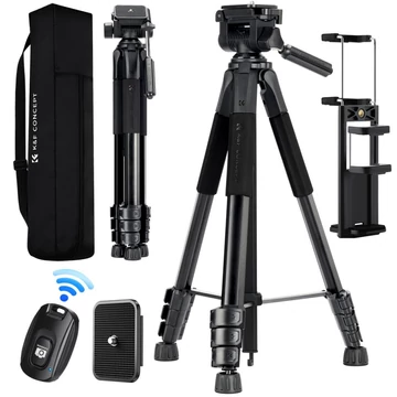K&F Concept S254A3 + BV0 videó állvány, telefon adapter, bluetooth kioldó