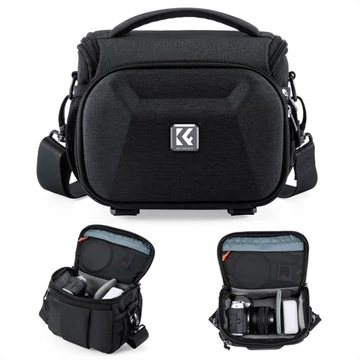 K&F Concept Travel Shoulder Bag oldaltáska, 2,5L, S, kemény előlapi védőborítás, fekete