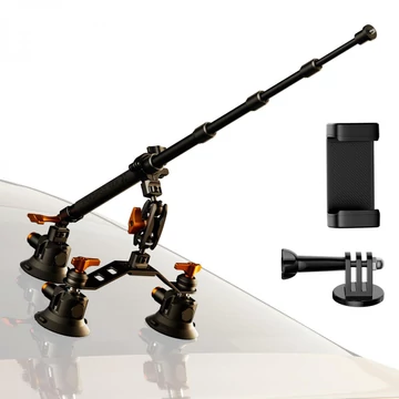 K&F Concept tripla tapadókorong rögzítő készlet, 3db MS44, magic arm, összekötő elemek, 32-110cm rúd