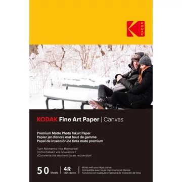 KODAK Fine Art fotópapír - Canvas 230g, 10x15, 50db