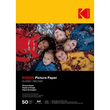 KODAK Picture fotópapír - High Gloss 180g, A4, 21x29,7cm, 50db