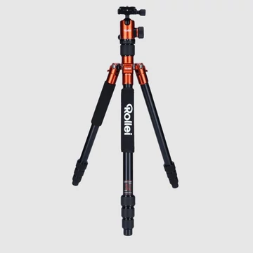 Rollei C5-i állvány + monopod + gömbfej + telefontartó adapter + táska, narancssárga