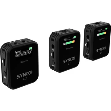 Synco WAir-G2(A2) ultrakompakt vezetéknélküli csiptetős duális mikrofon rendszer TFT kijelzővel