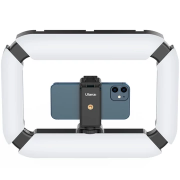 Ulanzi U200 vlogger rig, beépített LED világítással, telefon tartóval, 3 vakupapucs csatlakozóval