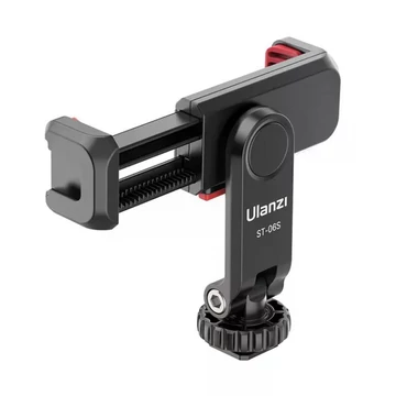 Ulanzi ST-06s telefon tartó adapter állványhoz, elforgatható, dönthető, vakupapucs adapterrel, feket