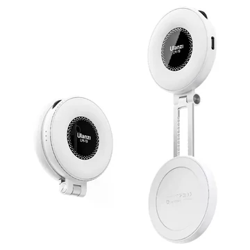 Ulanzi LM19 Magsafe mágneses csatlakozású kör LED lámpa, összecsukható, 400mAh, fehér