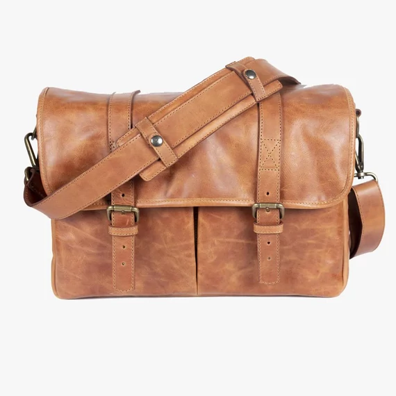 BRONKEY Roma brown leather large size messenger camera bag ROM-BAG-02