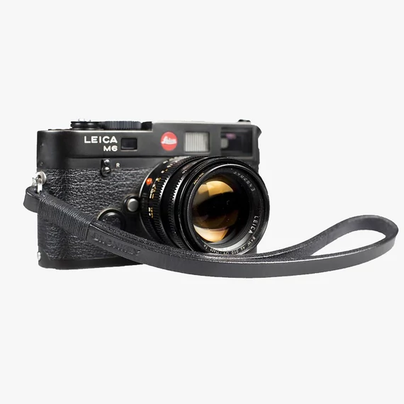 BRONKEY Black & Black leather camera strap TOK-204