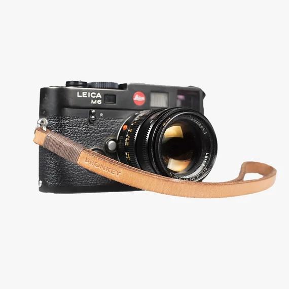 BRONKEY Tanned & Brown leather camera strap TOK-206