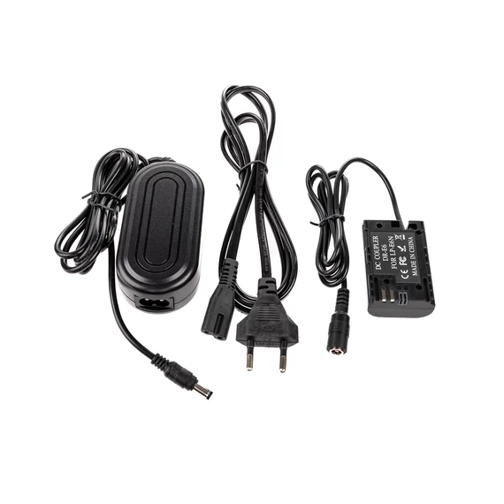 Caruba Canon LP E6 teljes dekódolású Dummy Battery + AC E6 hálózati adapter