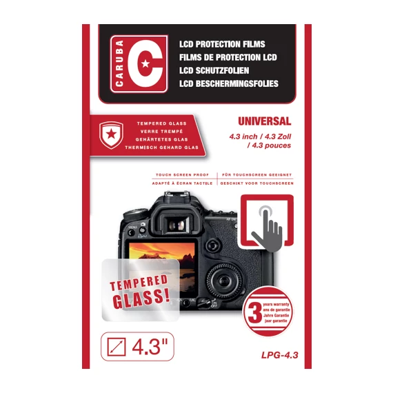 Caruba LCD edzett üveg kijelzővédő 4,3" (2 db)