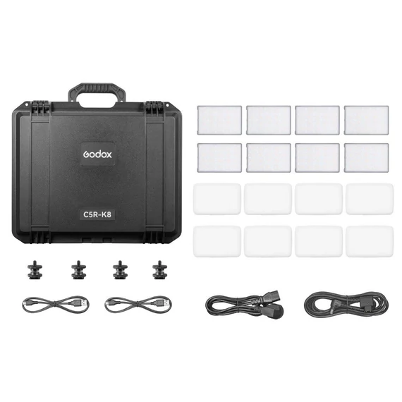 Godox C5R-K8 Mobile RGB LED 8 Light Kit with Charging Case