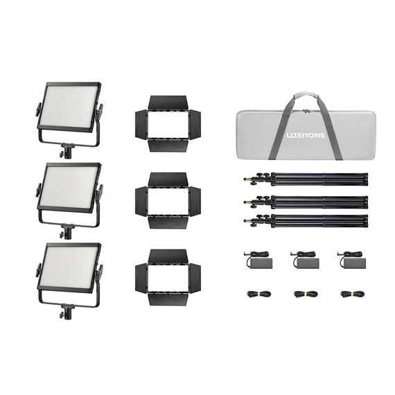 Godox LP1200Bi K3 Black Litemons Bi-color LED Light Panel 3-light kit