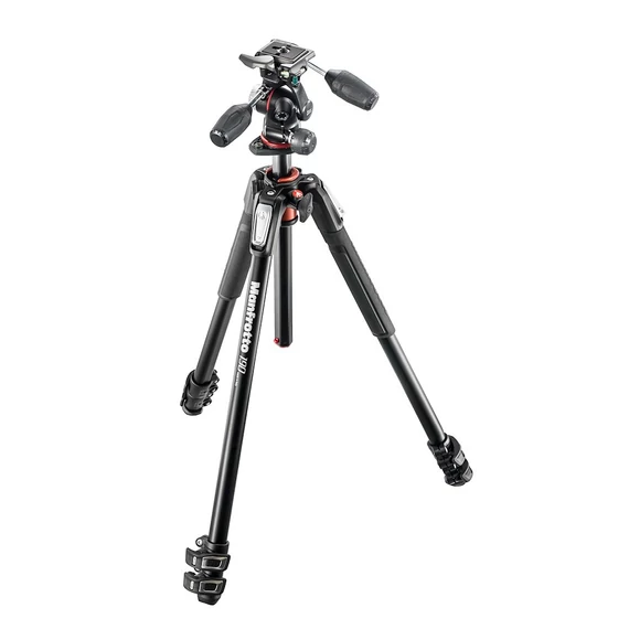 Manfrotto 190XPRO kit alu 3 szekciós állvány horiz. oszloppal + 3D fej MK190XPRO3-3W