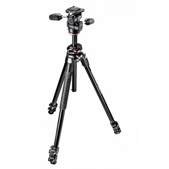 Manfrotto 290 Dual kit alu 3 szekciós állvány 90° oszloppal + 3D fej MK290DUA3-3W