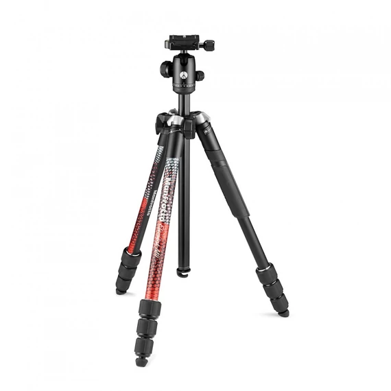 Manfrotto Element MII állvány Alu 4 szekció, gömbfej, piros MKELMII4RD-BH