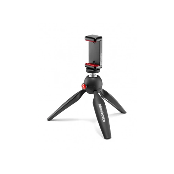 Manfrotto Pixi fekete mini Tripod univerzális okostelefon tartóval MKPIXICLAMP-BK