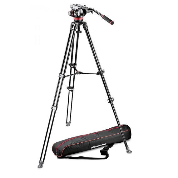 Manfrotto MVH502A fluid fej + MVT502AM alu állvány, ikerláb, középterp MVK502AM-1