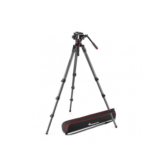 Manfrotto 504X Fluid videó fej 536 CF szimpla lábú tripoddal MVK504XCTALL