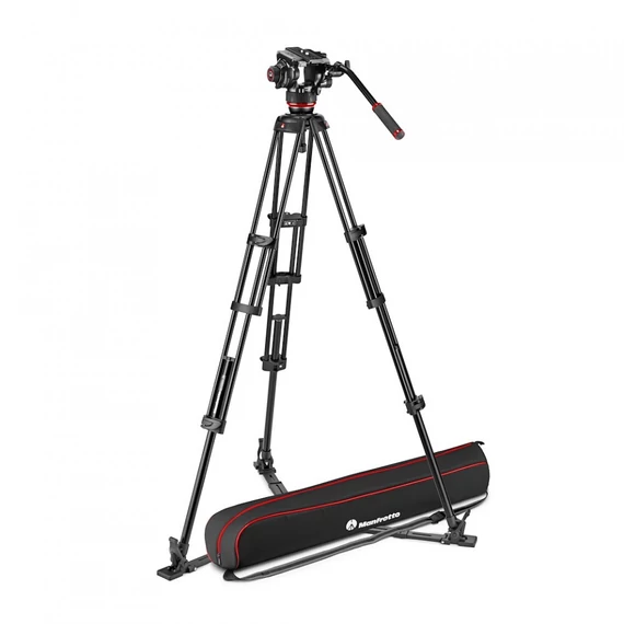 Manfrotto 504x fluid videó fej alu ikerlábas állvánnyal földterpesszel MVK504XTWINGA