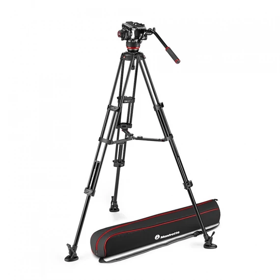 Manfrotto 504x fluid videó fej alu ikerlábas állvánnyal, középterpesz MVK504XTWINMA