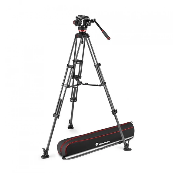 Manfrotto 504x fluid videó fej karbon ikerlábas állvánnyal, középterp. MVK504XTWINMC