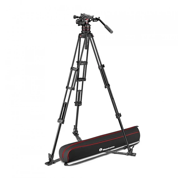 Manfrotto Nitrotech 612 video fej + alu állvány földterpesz, ikerláb MVK612TWINGA