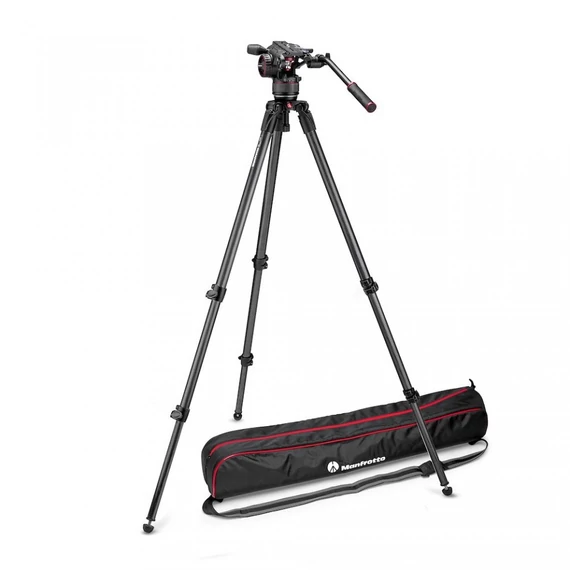 Manfrotto Nitrotech N8 video fej + 535 karbon állvány, single láb