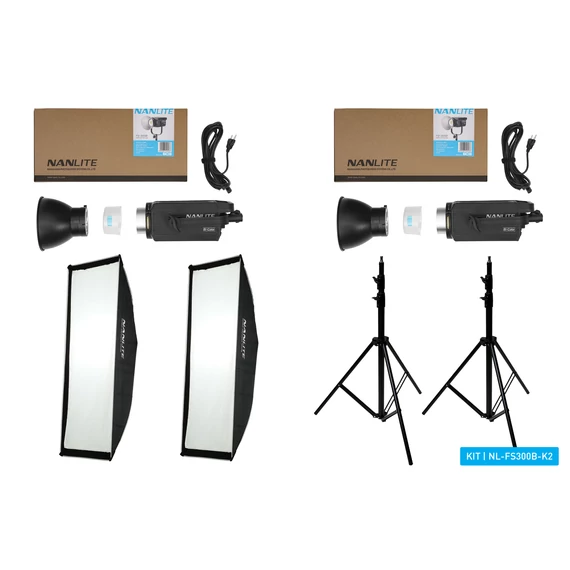 NANLITE FS-300B 2KIT led lámpa szett állvánnyal és fényformálóval