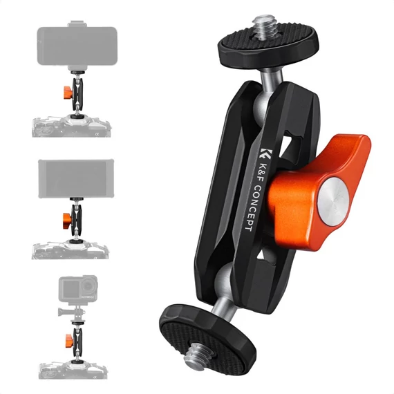 K&F Concept MS14 magic arm, 360°-os forgás, dupla gömbfej, 2kg teherbírás,