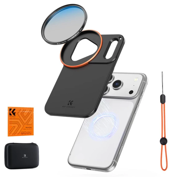 K&F Concept MagSafe szűrőtartó adapter 58 mm CPL szűrővel, iPhone 17 Pro Max