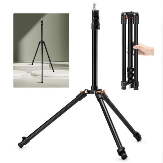 K&F Concept lámpaállvány, 200cm magasság, 3kg teherbírás, alumínum