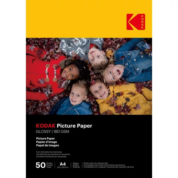 KODAK Picture fotópapír - High Gloss 180g, A4, 21x29,7cm, 50db