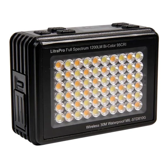 Litra Pro, Hordozható Stúdiólámpa, 30 m-ig Vízálló, Ütésálló, 1200 Lumen, Fekete