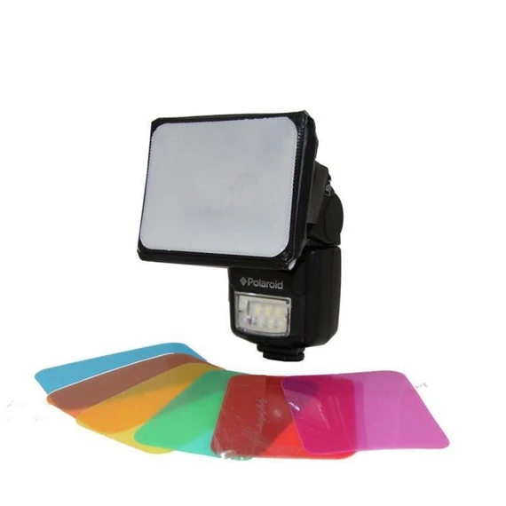 Polaroid Universal Gel Soft Box diffúzor színes előtétekkel, rendszervakura